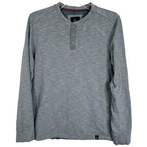 Prana Ronnie Long Sleeve Organic Cotton Henley T-Shirt in Shark Men’s S